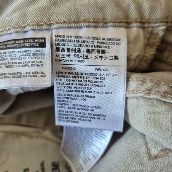 Levi's 502 Jeans Mens 29x30 Khaki Denim Taper Fit Light Wash Mid Rise Pockets - Picture 13 of 16